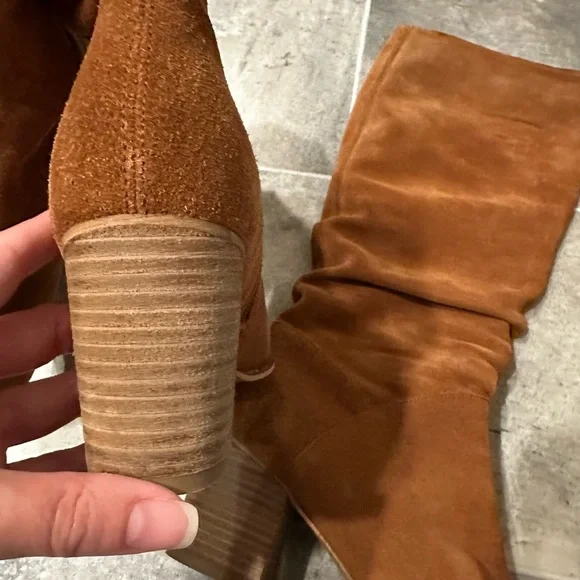 FatFace Brown Suede Knee-High Boots - Picture 5 of 8